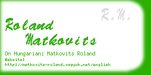 roland matkovits business card